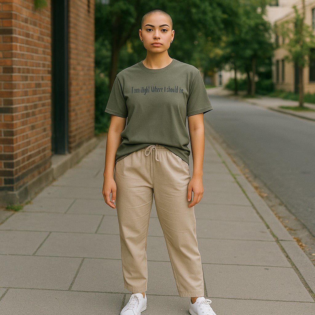 Zen Stones Unisex T-Shirt, Olive Drab Green, USA Made, 100% Cotton