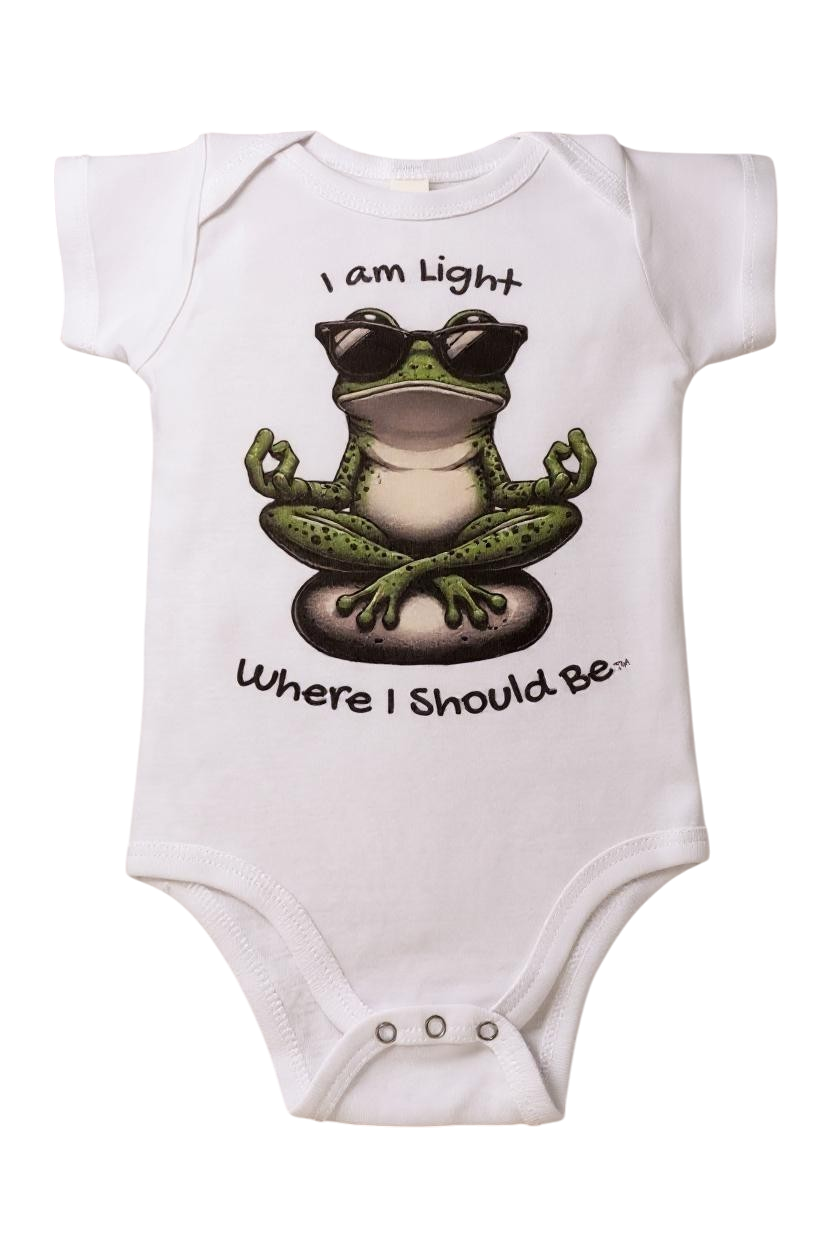 Meditating Frog Onesie, Organic Cotton
