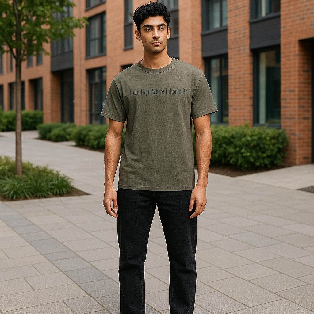 Zen Stones Unisex T-Shirt, Olive Drab Green, USA Made, 100% Cotton