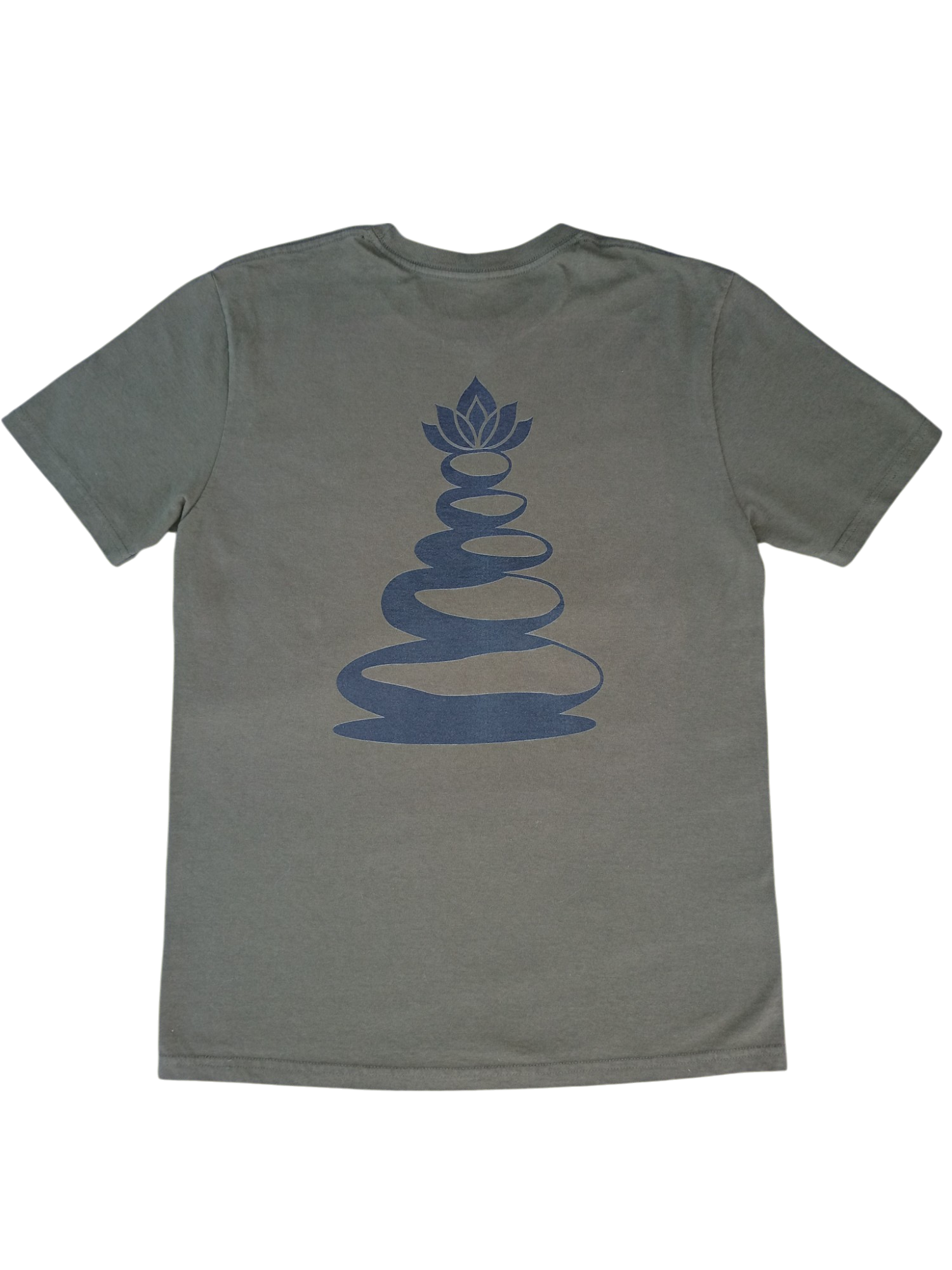 Zen Stones Unisex T-Shirt, Olive Drab Green, USA Made, 100% Cotton